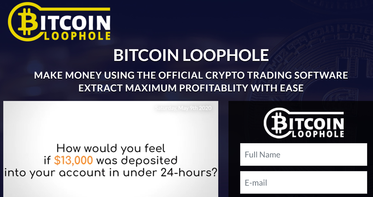  Bitcoin Loophole: ¿Quieres ganar $ 13K hoy? Esta aplicación de Crypto Trading es una estafa 